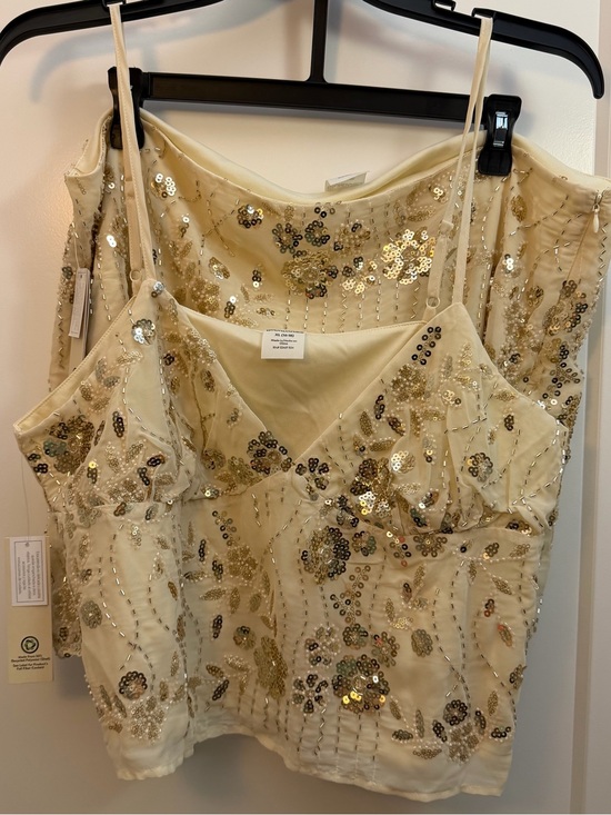 No Boundaries Dresses & Skirts - XL Embellished Beaded Ivory Cami Set - available in Medium and 2XL sizes
